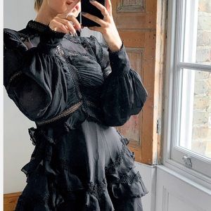 ASOS DESIGN lace mini dress in black